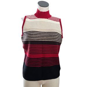 Crazy Horse Liz Claiborne Knit Sweater Vest XL Cozy Layering Preppy Chic Womens